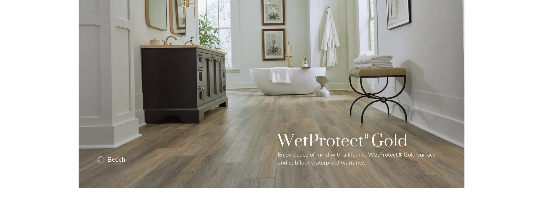 Waterproof Flooring with WetProtect Technology by Karastan in a luxury bathroom